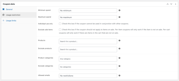 WooCommerce Coupon Usage Restrictions